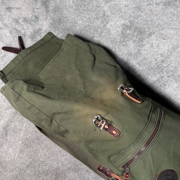 Duluth Pack Roll-Top Backpack Green Canvas Leather Trim Heavy Duty Made USA - Picture 14 of 16